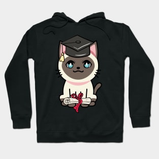 Cute siamese cat is a graduate Hoodie